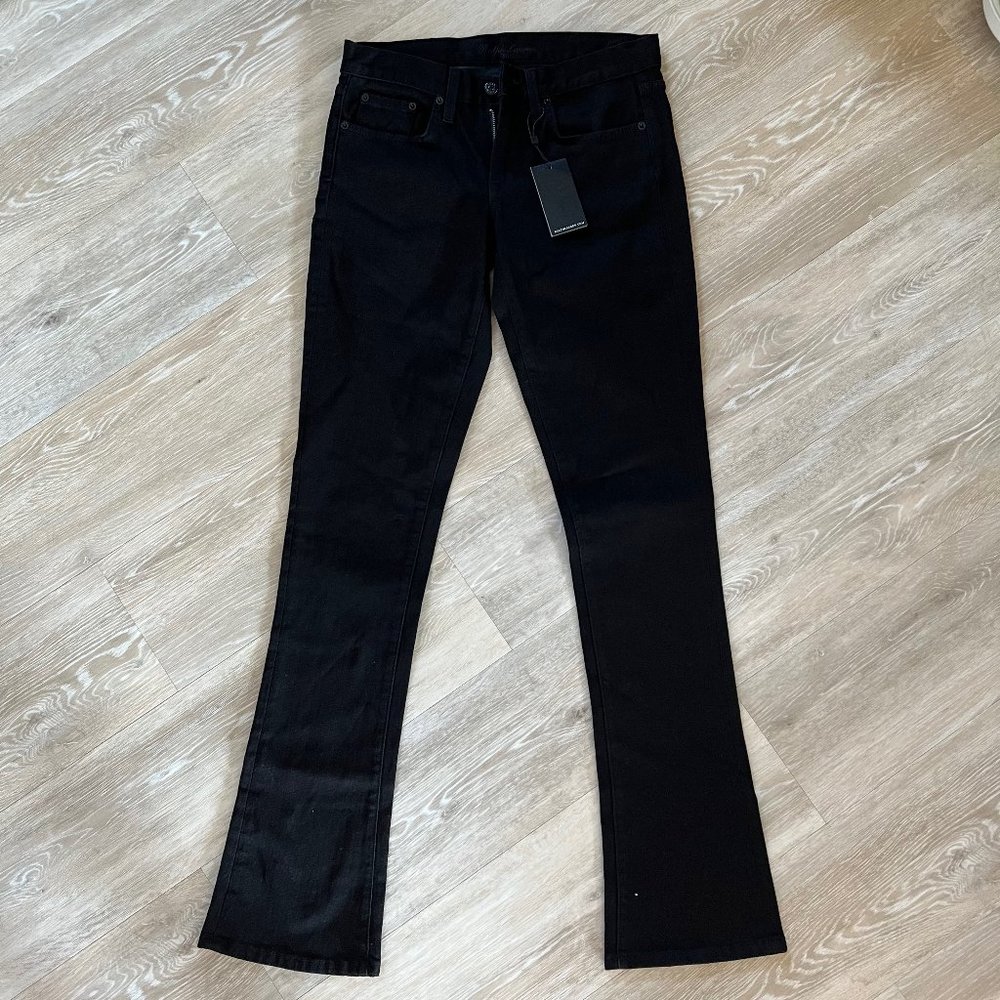 New Ralph Lauren Black Label Skinny Flare Black Denim Womens Size 28